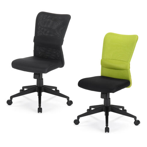 メッシュチェア(ネット・ミドル・ロッキング・肘なし・オフィス・ブラック)