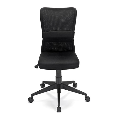 メッシュチェア(ネット・ミドル・ロッキング・肘なし・オフィス・ブラック)