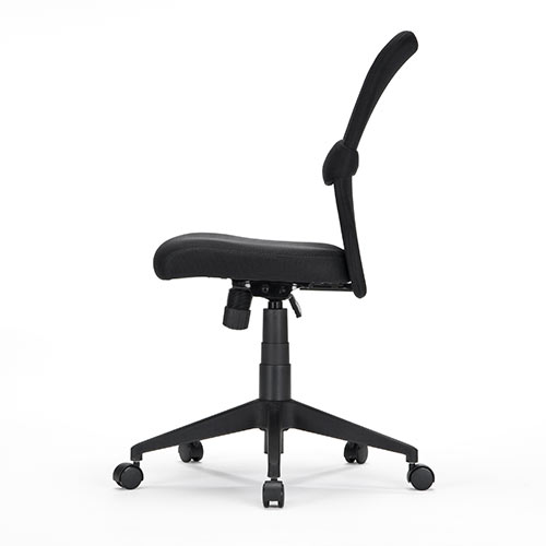 メッシュチェア(ネット・ミドル・ロッキング・肘なし・オフィス・ブラック)