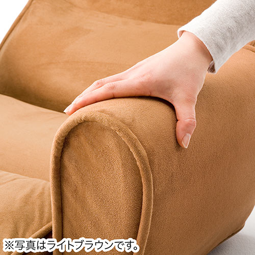 座椅子（ハイバック・ひじ掛け付き・14段階調節・サイドポケット付き・低反発ウレタン・リクライニング・ブラック)