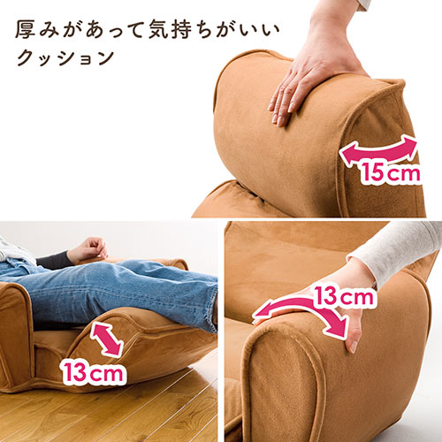 座椅子（ハイバック・ひじ掛け付き・14段階調節・サイドポケット付き・低反発ウレタン・リクライニング・ブラック)