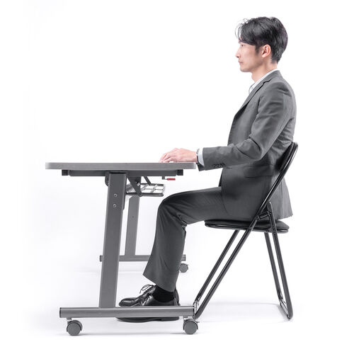 【アウトレット】折りたたみ椅子（パイプ椅子・ベーシックタイプ・背もたれ付き・3脚セット・省スペース・ファブリック・会議用椅子・冷たくない・体育館椅子）