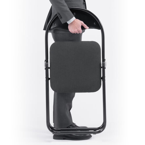 【アウトレット】折りたたみ椅子（パイプ椅子・ベーシックタイプ・背もたれ付き・3脚セット・省スペース・ファブリック・会議用椅子・冷たくない・体育館椅子）