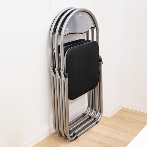 折りたたみ椅子（パイプ椅子・ベーシックタイプ・背もたれ付き・3脚セット・省スペース・メッシュ・会議用椅子・冷たくない・体育館椅子）