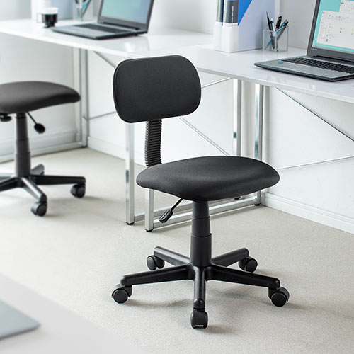 オフィスチェア ワークチェア コンパクト 小さめ 低め シンプル ブラック