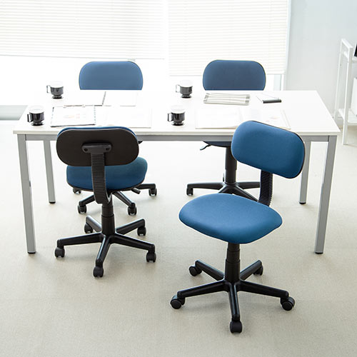 オフィスチェア ワークチェア コンパクト 小さめ 低め シンプル ブルー