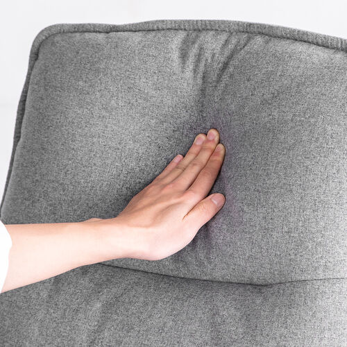 ファブリックチェア（ソファチェア・リクライニング・最大傾斜角170°・収納式オットマン・ダブルクッション・アームレスト・ランバーサポート）