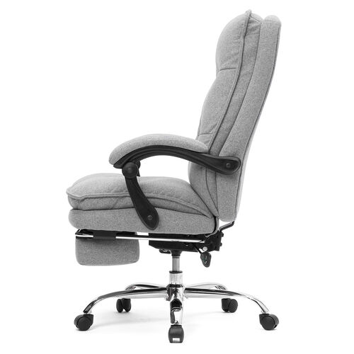 ファブリックチェア（ソファチェア・リクライニング・最大傾斜角170°・収納式オットマン・ダブルクッション・アームレスト・ランバーサポート）