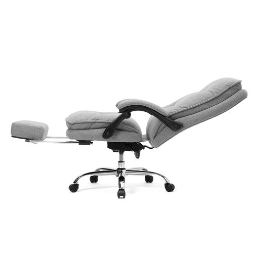 ファブリックチェア（ソファチェア・リクライニング・最大傾斜角170°・収納式オットマン・ダブルクッション・アームレスト・ランバーサポート）