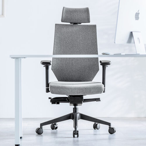 ファブリックチェア（ロッキングチェア・シンクロロッキング・前傾機能付き・ハイバック・4Dアームレスト・ヘッドレスト・ランバーサポート・ウレタンキャスター・高耐荷重）