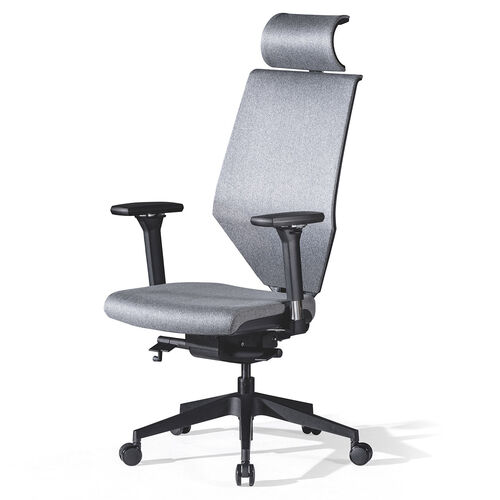 ファブリックチェア（ロッキングチェア・シンクロロッキング・前傾機能付き・ハイバック・4Dアームレスト・ヘッドレスト・ランバーサポート・ウレタンキャスター・高耐荷重）