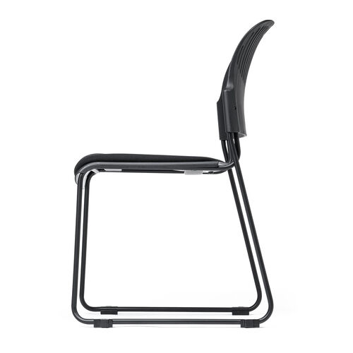 スタッキングチェア（ミーティングチェア・会議用チェア・4脚セット・スタッキング・軽量・ブラック）