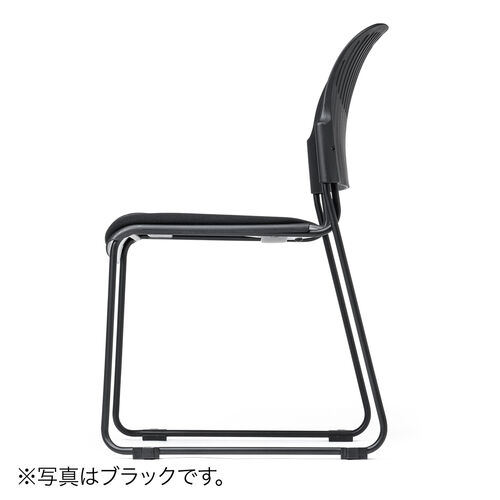 スタッキングチェア（ミーティングチェア・会議用チェア・4脚セット・スタッキング・軽量・ブルー）