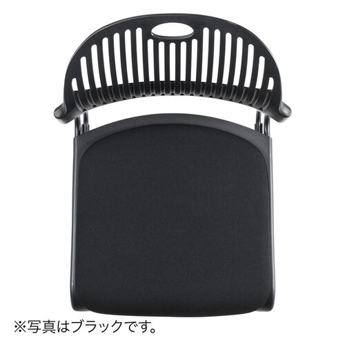 スタッキングチェア（ミーティングチェア・会議用チェア・4脚セット・スタッキング・軽量・ブルー）