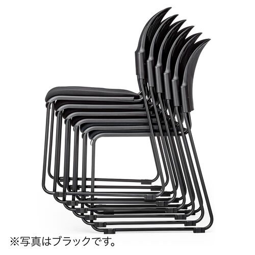 スタッキングチェア（ミーティングチェア・会議用チェア・4脚セット・スタッキング・軽量・ブルー）