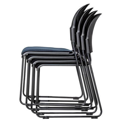 スタッキングチェア（ミーティングチェア・会議用チェア・4脚セット・スタッキング・軽量・ブルー）