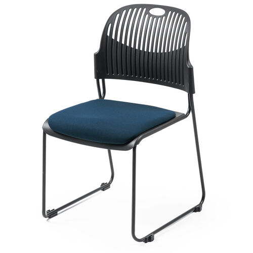 スタッキングチェア（ミーティングチェア・会議用チェア・4脚セット・スタッキング・軽量・ブルー）