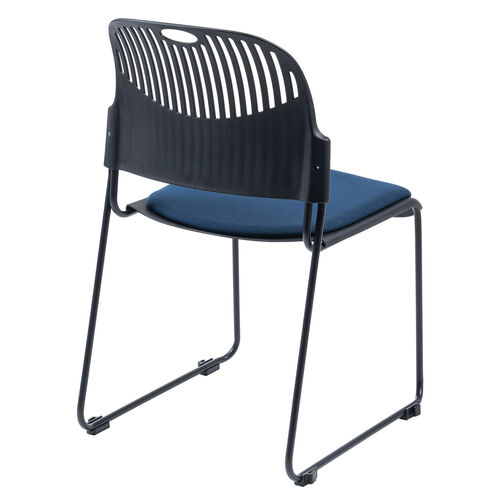スタッキングチェア（ミーティングチェア・会議用チェア・4脚セット・スタッキング・軽量・ブルー）