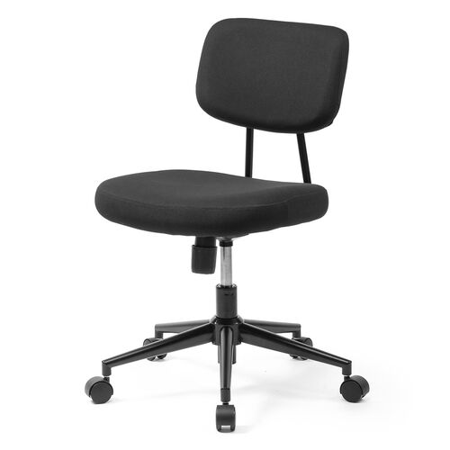 オフィスチェア（事務チェア・ワークチェア・コンパクトチェア・小型・スタイリッシュ・ロッキング機能・ブラック）