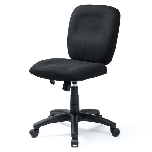 デスクチェア（シンプルオフィスチェア・ワークチェア・布張り・キャスター付き・ブラック）