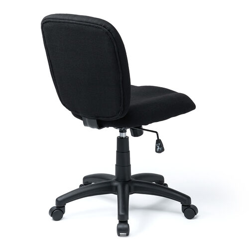 デスクチェア（シンプルオフィスチェア・ワークチェア・布張り・キャスター付き・ブラック）