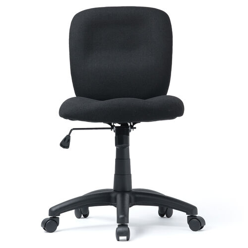 デスクチェア（シンプルオフィスチェア・ワークチェア・布張り・キャスター付き・ブラック）