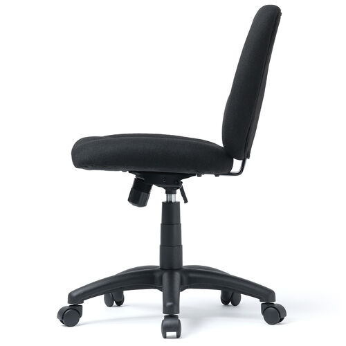デスクチェア（シンプルオフィスチェア・ワークチェア・布張り・キャスター付き・ブラック）