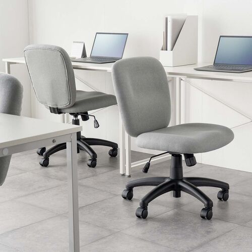 デスクチェア（シンプルオフィスチェア・ワークチェア・布張り・キャスター付き・ グレー）