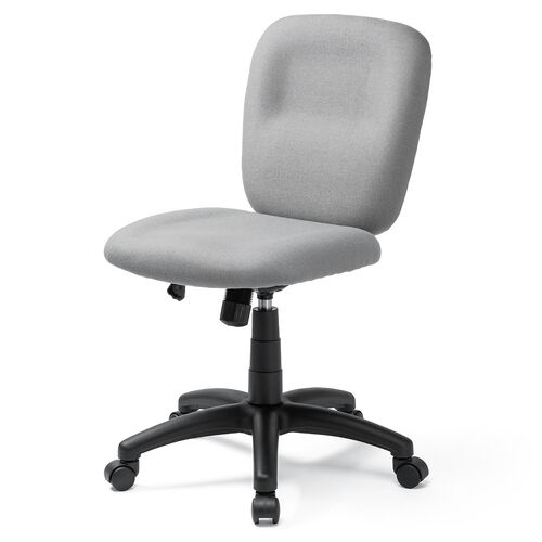 デスクチェア（シンプルオフィスチェア・ワークチェア・布張り・キャスター付き・ グレー）