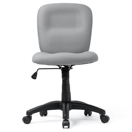 デスクチェア（シンプルオフィスチェア・ワークチェア・布張り・キャスター付き・ グレー）