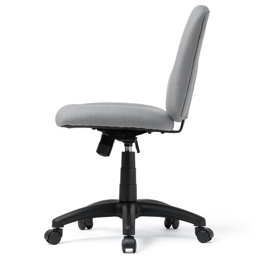 デスクチェア（シンプルオフィスチェア・ワークチェア・布張り・キャスター付き・ グレー）