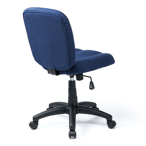 デスクチェア（シンプルオフィスチェア・ワークチェア・布張り・キャスター付き・ネイビー）