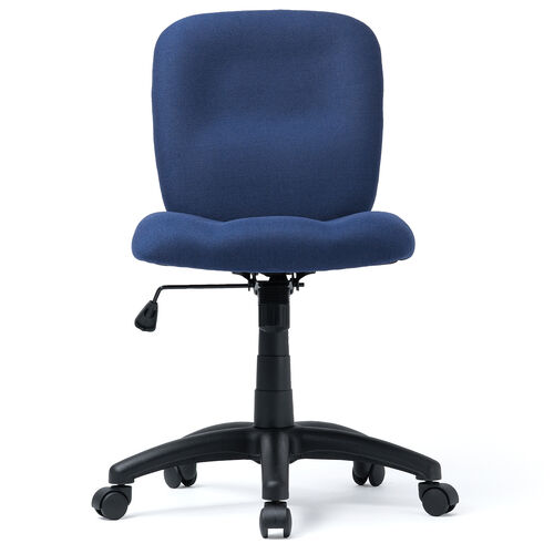 デスクチェア（シンプルオフィスチェア・ワークチェア・布張り・キャスター付き・ネイビー）
