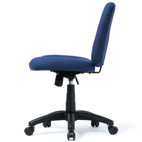 デスクチェア（シンプルオフィスチェア・ワークチェア・布張り・キャスター付き・ネイビー）