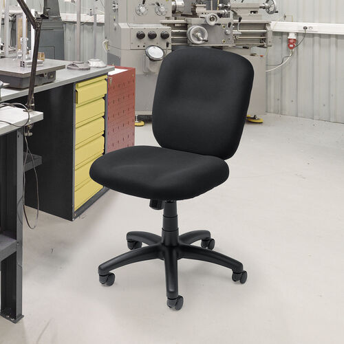 デスクチェア（防汚・防傷・シンプルオフィスチェア・ワークチェア・布張り・キャスター付き・ブラック）