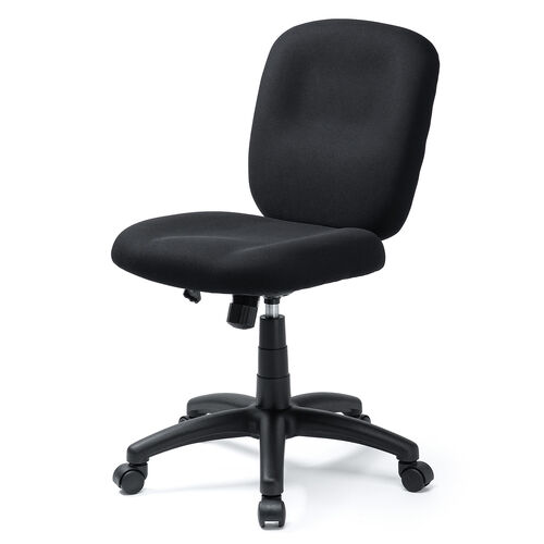 デスクチェア（防汚・防傷・シンプルオフィスチェア・ワークチェア・布張り・キャスター付き・ブラック）