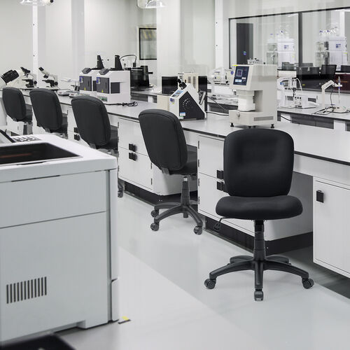 デスクチェア（防汚・防傷・シンプルオフィスチェア・ワークチェア・布張り・キャスター付き・ブラック）