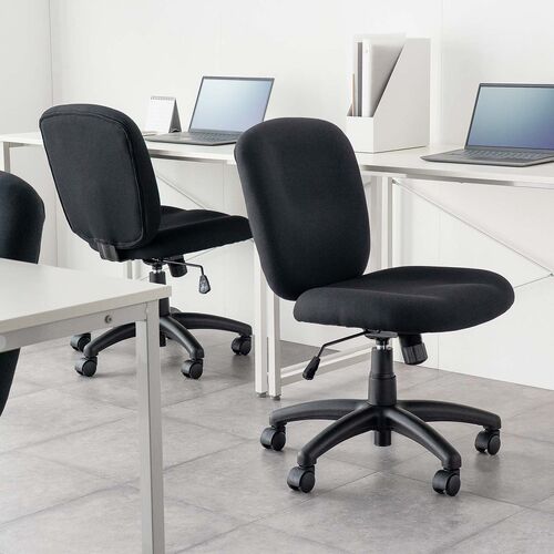 デスクチェア（防汚・防傷・シンプルオフィスチェア・ワークチェア・布張り・キャスター付き・ブラック）