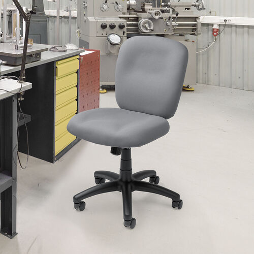 デスクチェア（防汚・防傷・シンプルオフィスチェア・ワークチェア・布張り・キャスター付き・グレー）