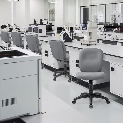 デスクチェア（防汚・防傷・シンプルオフィスチェア・ワークチェア・布張り・キャスター付き・グレー）