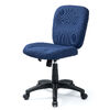 デスクチェア（防汚・防傷・シンプルオフィスチェア・ワークチェア・布張り・キャスター付き・ネイビー）
