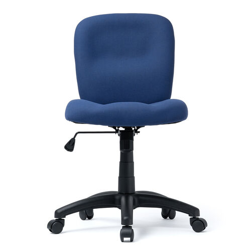 デスクチェア（防汚・防傷・シンプルオフィスチェア・ワークチェア・布張り・キャスター付き・ネイビー）
