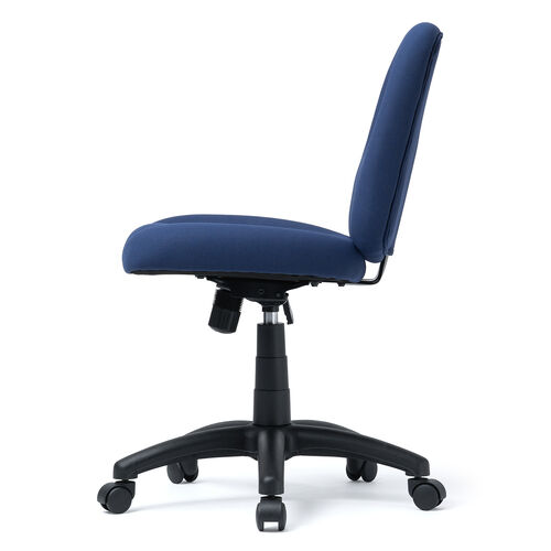 デスクチェア（防汚・防傷・シンプルオフィスチェア・ワークチェア・布張り・キャスター付き・ネイビー）