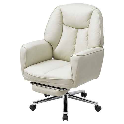 ソファチェア（スライド式オットマン・最大傾斜角度135°・シンクロロッキング・ロッキング3段階固定・フルフラットアームレスト・ソファオフィスチェア・在宅・テレワーク・ベージュ）