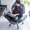 ソファチェア（スライド式オットマン・最大傾斜角度135°・シンクロロッキング・ロッキング3段階固定・フルフラットアームレスト・ソファオフィスチェア・在宅・テレワーク・グレー）
