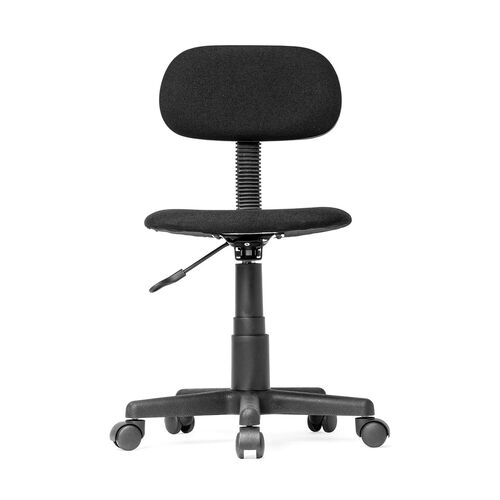 オフィスチェア（シンプルチェア・ガス圧昇降・布張り・キャスター付・ブラック）