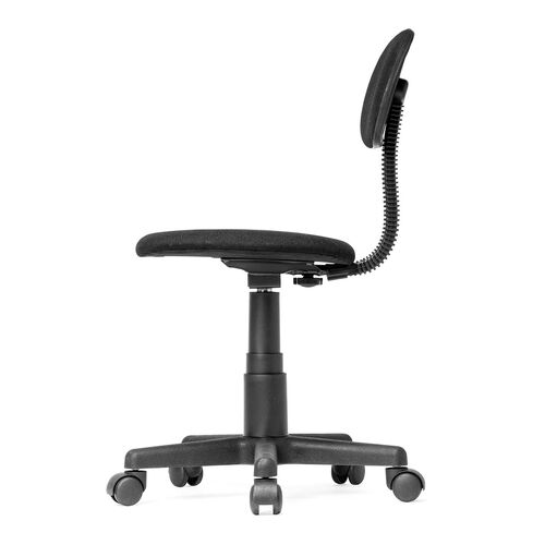 オフィスチェア（シンプルチェア・ガス圧昇降・布張り・キャスター付・ブラック）