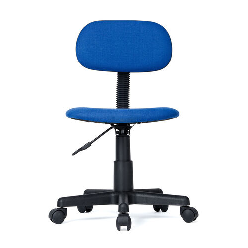 オフィスチェア（シンプルチェア・ガス圧昇降・布張り・キャスター付・ブルー）