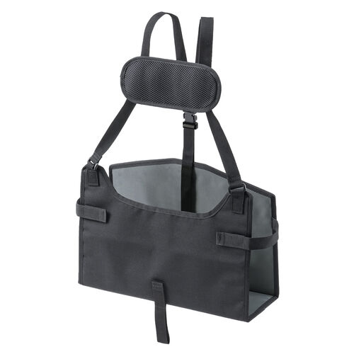 背もたれ用荷物入れ（チェア用・カバン置き・バッグ収納・ポケット付き・耐荷重5kg・ブラック）