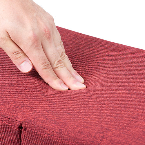 収納スツール（チェア・椅子・収納ボックス・折りたたみ・座面取り外し可能・オットマン・取っ手付き・耐荷重60kg・レッド）